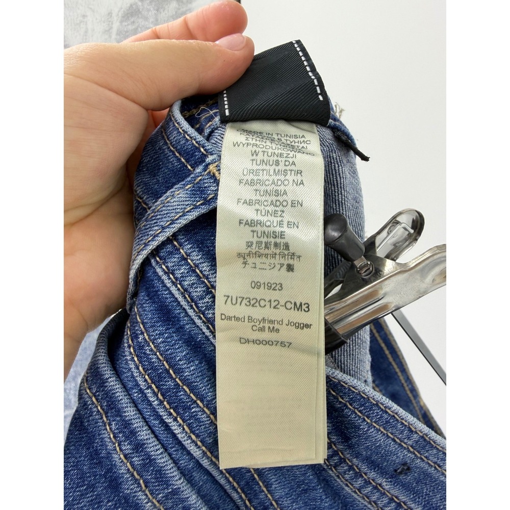 7 For All Mankind Darted Boyfriend Jogger Jeans Blue Italian Fabric 30 - Picture 8 of 8